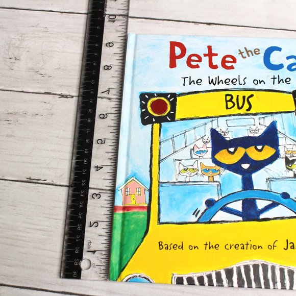 Pete the Cat Wheels on School Bus Hardcover Kids Picture Story Book - Picture 4 of 5